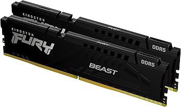 Kingston FURY Beast 32GB (2x16GB) 5200MT/s DDR5 CL40 Kit of 2 Desktop Memory KF552C40BBK2-32