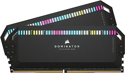 CORSAIR Dominator Platinum RGB DDR5 RAM 64GB (2x32GB) 6800MHz CL40 Intel XMP iCUE Compatible Computer Memory - Black (CMT64GX5M2B6800C40)