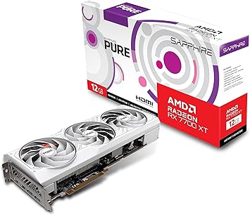 11335-03-20G Pure AMD Radeon RX 7700 XT Gaming Graphics Card with 12GB GDDR6, AMD RDNA 3