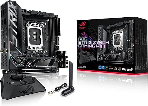 ASUS ROG Strix Z790-I Gaming WiFi 6E LGA1700 (Intel 14th,13th&12th Gen)mini-ITX gaming motherboard(PCIe5.0,DDR5,10+1 power stages,Thunderbolt 4,2.5GbLAN,USB 3.2 Gen 2x2 front panel TypeC,M.2/NVMe SSD)