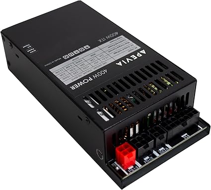 Apevia ITX-PFC400W Mini ITX/Flex ATX / 1U 400W Fully Modular Power Supply, Full Range Active PFC 90-264V, AC for POS AIO System Desktop Gaming Server Small Form Factor (Flex ITX) Computer PSU