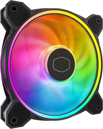 Cooler Master MasterFan MF120 Halo² Fan, Duo-Ring ARGB Gen 2 LED Rings, 120mm 2050rpm Dynamic PWM, Enlarged Fan Blades, Hybrid Frame for PC Case, Liquid and Air Cooler (MFL-B2DN-21NP2-R2),Black