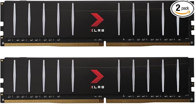 PNY XLR8 Gaming 32GB (2x16GB) DDR4 DRAM 3200MHz (PC4-25600) CL16 1.35V Low Profile Dual Channel Desktop (DIMM) Memory Kit – MD32GK2D4320016LP