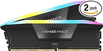 CORSAIR VENGEANCE RGB DDR5 RAM 32GB (2x16GB) 6000MHz CL40 Intel XMP iCUE Compatible Computer Memory - Black (CMH32GX5M2B6000C40)