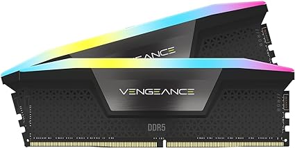 CORSAIR VENGEANCE RGB DDR5 RAM 96GB (2x48GB) 6800MHz CL40 Intel XMP iCUE Compatible Computer Memory - Black (CMH96GX5M2B6800C40)