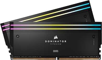 CORSAIR Dominator Titanium RGB DDR5 RAM 32GB (2x16GB) DDR5 7200MHz CL34 Intel XMP iCUE Compatible Computer Memory - Black (CMP32GX5M2X7200C34)