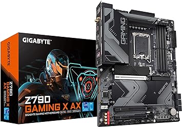 GIGABYTE Z790 Gaming X AX (LGA 1700/ Intel/ Z790/ ATX/ DDR5/ M.2/ PCIe 5.0/ USB 3.2 Gen2X2 Type-C/Intel Wi-Fi 6E/ 2.5GbE LAN/Q-Flash Plus/EZ-Latch Plus/Gaming Motherboard)