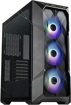 Cooler Master TD500 Mesh V2 Airflow ATX Mid-Tower Case, Polygonal Mesh, Crystalline Tempered Glass, Removable Top Panel, 3X Customizable 120mm PWM ARGB Fans, USB Gen 2 Type C (TD500V2-KGNN-S00)