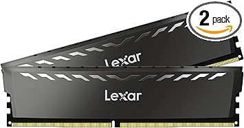 Lexar 16GB (2x8GB) THOR DDR4 RAM 3200MT/s CL16 1.35V Desktop Memory with Heatsink, Intel XMP 2.0, Black (LD4U08G32C16LG-RUD)