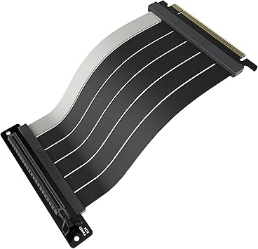 Cooler Master MasterAccessory Riser Cable PCIe 4.0 x16 200mm V2 Black, PCIe 4.0 | Older Compatible, EMI shielded 30 AWG, TPE Cable Sleeves, Protective ABS Casing for GPU Card (MCA-U002R-KPCI40-200)