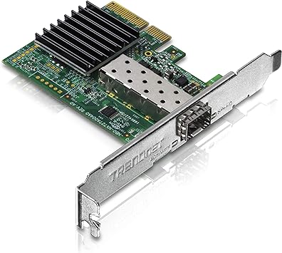 TRENDnet 10 Gigabit PCIe SFP+ Network Adapter, Convert A PCIe Slot Into A 10G SFP+ Slot, Supports 802.1Q, Standard & Low-Profile Brackets Included,Compatible with Windows & Linux, Black,TEG-10GECSFP