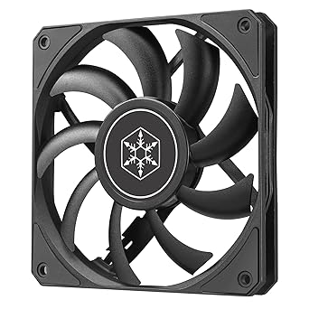 SilverStone Technology Air Slimmer 120 Enhanced Performance 120mm Slim Fan with Full-Range PWM, (SST-AS120B),Black