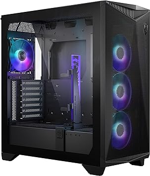 MSI MPG GUNGNIR 300R Airflow - Premium Mid-Tower Gaming PC Case - Tempered Glass Side Panel - ARGB 120mm Fans - Liquid Cooling Support up to 360mm Radiator - Vented Front Panel