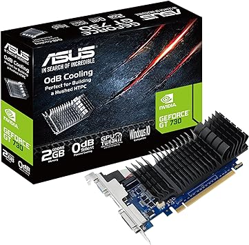 ASUS GeForce GT 730 2GB GDDR5 Low Profile Graphics Card for Silent HTPC Builds (with I/O Port Brackets)