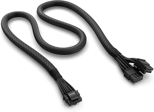 NZXT 12VHPWR Adapter Cable - 12+4-Pin (16-Pin) 12HVPWR to Dual 8-Pin PCIe - Compatible with NVIDIA 40 Series Graphics Cards and Existing NZXT ATX 2.X PSUs (PA-xG1BB) - Rated for 600 Watts - Black