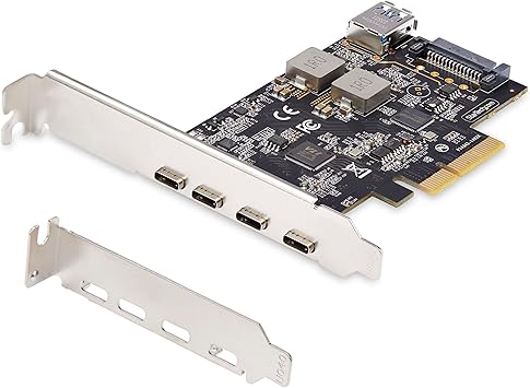 StarTech.com 5-Port USB PCIe Card, USB 3.2 10Gbps, PCI Express Card with 4X USB-C Ports, 1x USB-A Internal Port