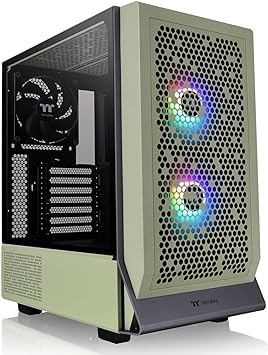 Thermaltake Ceres 300 Matcha Green Mid Tower E-ATX Computer Case with Tempered Glass Side Panel; 2xCT140 ARGB Fan Preinstalled; Rotational PCIe Slots; CA-1Y2-00MEWN-00; 3 Years Warranty