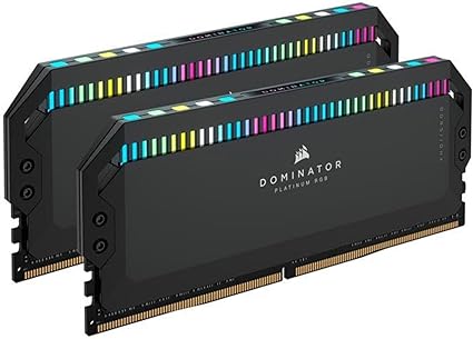 CORSAIR DOMINATOR PLATINUM RGB DDR5 RAM 64GB (2x32GB) 5200MHz CL40 Intel XMP iCUE Compatible Computer Memory - Black (CMT64GX5M2B5200C40)