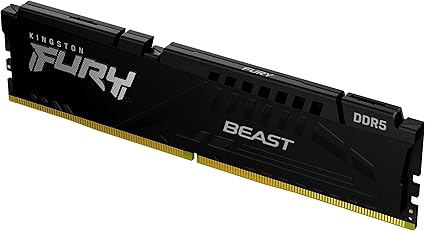 Kingston FURY Beast Black 128GB (4x32GB) 5200MT/s CL40 DDR5 XMP DIMM | Overclocking | Plug N Play | Intel XMP 3.0 | Kit of 4 | KF552C40BBK4-128