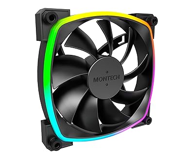 Montech AX 120 ARGB Fan – 1600PWM, High-End Durability, Silent Performance, and Stunning ARGB Design (120mm, Black)