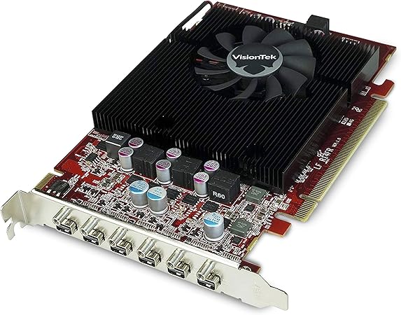 VisionTek Radeon 7750 2GB GDDR5 6 4k Monitor Graphics Card, 6 Mini DisplayPort Outputs, AMD Eyefinity 2.0, PCI Express 3.0 Video Card, 7.1 Surround Sound - 900614