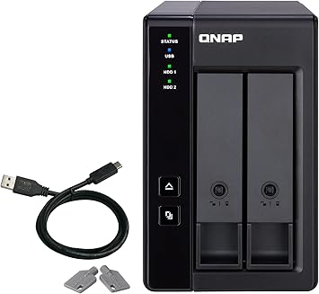 QNAP TR-002-A-US 2 Bay USB Type-C Direct Attached Storage (DAS) with Hardware RAID (Diskless)