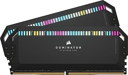 CORSAIR DOMINATOR PLATINUM RGB DDR5 RAM 32GB (2x16GB) 6400MHz CL32 Intel XMP iCUE Compatible Computer Memory - Black (CMT32GX5M2B6400C32)