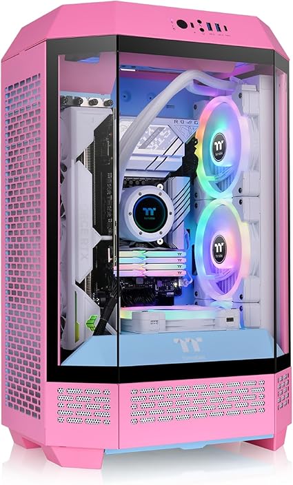 Tower 300 Bubble Pink Micro-ATX Case; 2x140mm CT Fan Included; Support Up to 420mm Radiator; Optional Chassis Stand Kit Allows Horizontal Display; CA-1Y4-00SAWN-00; 3 Year Warranty