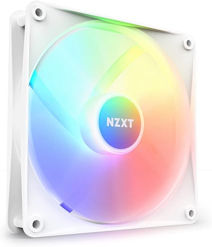 NZXT F140 RGB Core - 140mm Hub-Mounted RGB Fan - 8 Individually-Addressable LEDs - Semi-Translucent Blades - High Static Pressure & Airflow - Quiet Operation - PWM Control - CAM Software - White