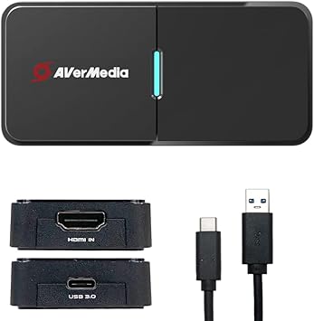 AVerMedia BU113 Live Streamer Cap 4K HDMI DSLR Video Capture Card for Content Creation - Capture and Stream in 2160p30, Record in 1080p60 HDR, USB Type-C, TAA/NDAA Compliant