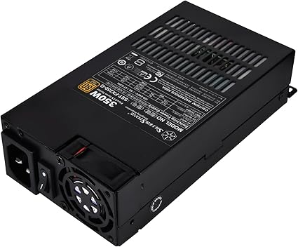 SilverStone Technology 350 Watt Flex ATX Power Supply with Fixed Cables and 80 Plus Gold with 6Pin PCIe Connector SST-FX350-G-USA, Black（Lead-Free Paint）