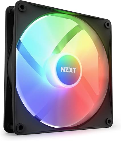 NZXT F140 RGB Core - 140mm Hub-Mounted RGB Fan - 8 Individually-Addressable LEDs - Semi-Translucent Blades - High Static Pressure & Airflow - Quiet Operation - PWM Control - CAM Software - Black