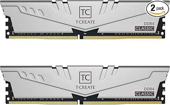 TEAMGROUP T-Create Classic 10L DDR4 16GB Kit (2 x 8GB) 3200MHz (PC4 25600) CL22 Desktop Memory Module Ram - TTCCD416G3200HC22DC01