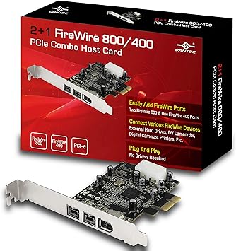 Vantec 2+1 FireWire 800/400 PCIe Combo Host Card (UGT-FW210)