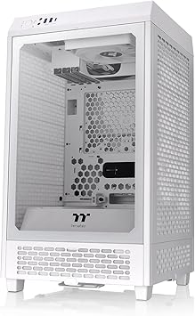 Thermaltake Tower 200 Snow Mini-ITX Computer Case; 2x140mm Pre-Installed White CT140 Fans; Supports GPU Length Up to 380mm; CA-1X9-00S6WN-00; White; 3 Year Warranty