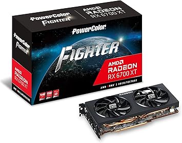 PowerColor Fighter AMD Radeon RX 6700 XT Gaming Graphics Card with 12GB GDDR6 Memory, Powered by AMD RDNA 2, Raytracing, PCI Express 4.0, HDMI 2.1, AMD Infinity Cache