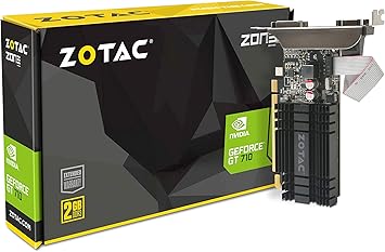 ZOTAC GeForce GT 710 2GB DDR3 PCI-E2.0 DL-DVI VGA HDMI Passive Cooled Single Slot Low Profile Graphics Card (ZT-71302-20L)