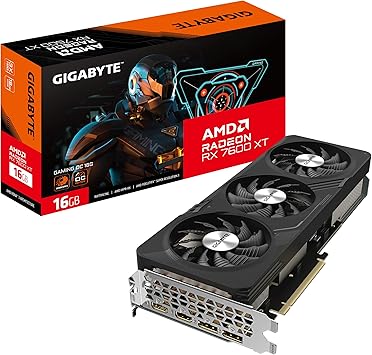 Gigabyte Radeon RX 7600 XT Gaming OC 16GB Graphics Card - 2810 MHz Core, 16GB GDDR6 18000MHz 128-bit Memory, PCI-E 4.0, 2X DP 1.4, 2X HDMI 2.1a, RDNA Architecture, RGB Fusion, GV-R76XTGAMING OC-16GD