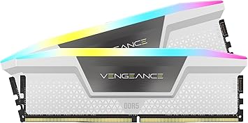 CORSAIR VENGEANCE RGB DDR5 RAM 64GB (2x32GB) 6000MHz CL40 Intel XMP iCUE Compatible Computer Memory - White (CMH64GX5M2B6000C40W)