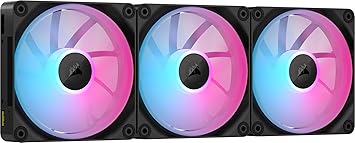 CORSAIR iCUE LINK LX120 RGB 120mm PWM Fans Triple Pack – Dual Light Loops – includes iCUE LINK System Hub – CORSAIR AirGuide Technology – Black