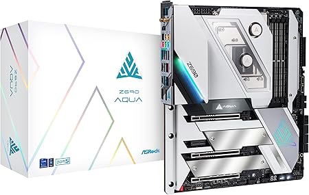 ASRock Z690 Aqua LGA1700 Motherboard 8 SATA3 DDR5 Dual Channel 6400 192GB EATX 2oz Copper PCB 12 Layer PCB SATA3 6.0 Gb/s