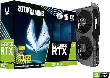 ZOTAC Gaming GeForce RTX™ 3060 Ti Twin Edge OC LHR 8GB GDDR6 256-bit 14 Gbps PCIE 4.0 Graphics Card, IceStorm 2.0 Advanced Cooling, Active Fan Control, Freeze Fan Stop ZT-A30610H-10MLHR