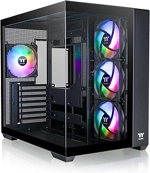 View 380 TG ARGB Black ATX Case; 4x120mm ARGB Fans Included; Supports Hidden-Connector Motherboard; Front & Side Dual Tempered Glass Panel; CA-1Z2-00M1WN-00; 3 Year Warranty