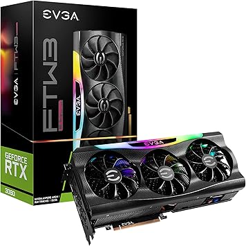 EVGA GeForce RTX 3080 FTW3 Ultra Gaming, 10G-P5-3897-KL, 10GB GDDR6X, iCX3 Technology, ARGB LED, Metal Backplate, LHR