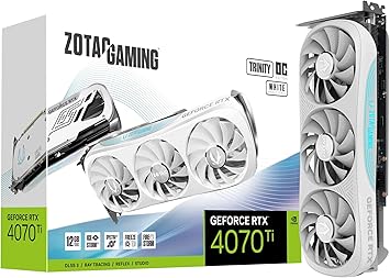 ZOTAC Gaming GeForce RTX 4070 Ti Trinity OC White Edition DLSS 3 12GB GDDR6X 192-bit 21 Gbps PCIE 4.0 Gaming Graphics Card, IceStorm 2.0 Advanced Cooling, Spectra 2.0 RGB Lighting, ZT-D40710Q-10P