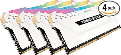 Corsair Vengeance RGB Pro 32GB (4x8GB) DDR4 3200MHz C16 LED Desktop Memory - White