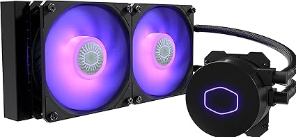 Cooler Master MasterLiquid ML240L V2 RGB CPU Liquid Cooler - Brighter Lighting Effects, 3rd Gen. Pump, Superior Radiator and Dual Advanced 120 mm SickleFlow Fans, Black