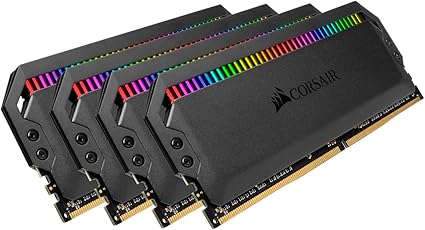 Corsair Dominator Platinum RGB 64GB (4x16GB) DDR4 3600 (PC4-28800) C16 1.35V AMD Optimized Memory – Black