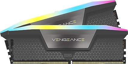 CORSAIR VENGEANCE RGB DDR5 64GB (2x32GB) DDR5 5600MHz CL36 AMD EXPO Intel XMP iCUE Compatible Computer Memory – Gray (CMH64GX5M2B5600Z36K)