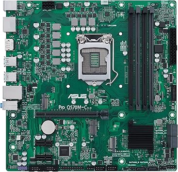 ASUS Pro Q570M-C/CSM LGA1200 (Intel 10th&11th Gen) mATX Commercial Motherboard (PCIe 4.0,1 LAN,Front Panel USB 3.2 Type-C, Intel vPro,2X DP,TPM 2.0 IC,COM debug Header,self-Recovering BIOS,ACCE)